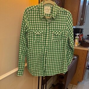 H&M Green Checkered Button-Down Shirt